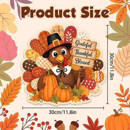 Turkey Pumpkin Wooden Sign for Front Door