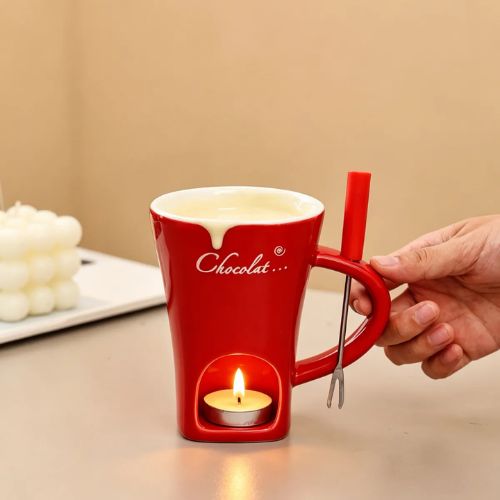 Ceramic Chocolate Fondue Set with For