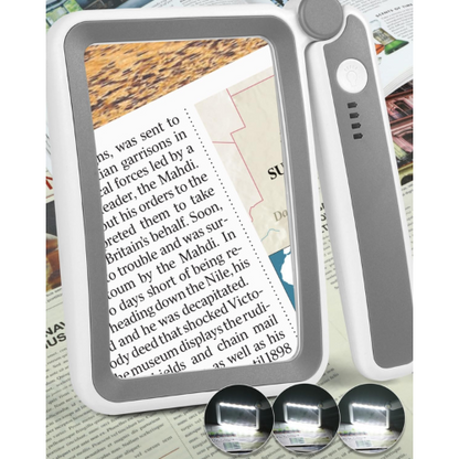 5X Rechargeable Folding Magnifying Glass with Dimmable LED Light
