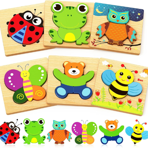 Bekayshad Wooden Animal Puzzles for Toddlers , for Boys & Girls