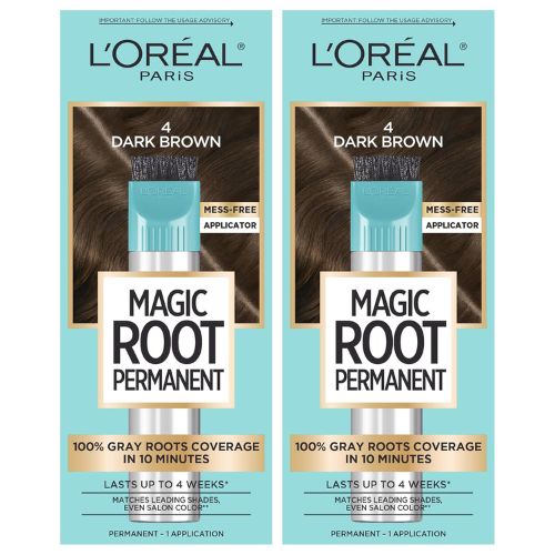 L'Oreal Paris Magic Root Permanent Hair Color Kit 4 Dark Brown (2 Count)