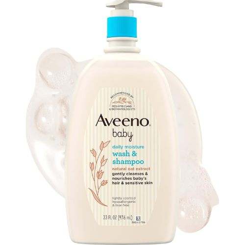 Aveeno Baby Daily Moisture Body Wash & Shampoo with Oat Extract, 33 fl. oz