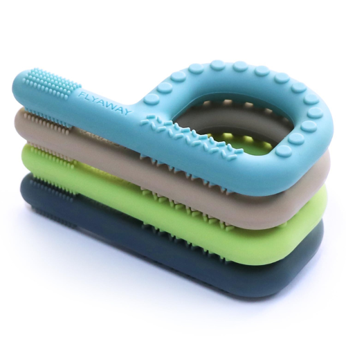 Sensory Chew Toys 4-Pack  Silicone P-Shape Teething and Oral Motor Toys for Babies