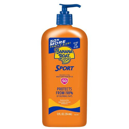Banana Boat Sport SPF 50 Sunscreen Lotion, Family Size, 12 Fl Oz
