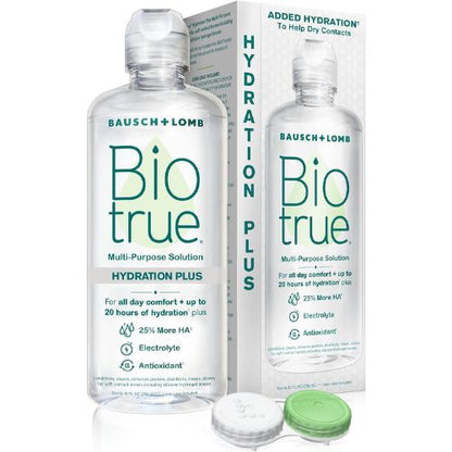 BioTrue Hydration Plus Multi-Purpose Contact Lens Solution & Case, 10 oz