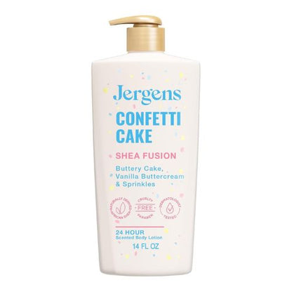 Jergens Shea Fusion Confetti Cake Body Lotion, Shea Butter, 14 fl oz