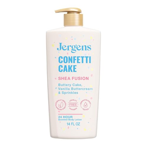 Jergens Shea Fusion Confetti Cake Body Lotion, Shea Butter, 14 fl oz