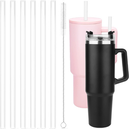 6-Pack Reusable Replacement Straws with Cleaning Brush for Stanley 40oz & 30oz
