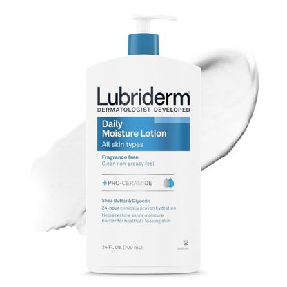 Lubriderm Daily Moisture Body Lotion, Fragrance Free, 24 fl. oz