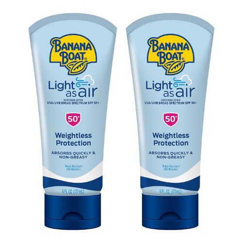 Banana Boat Light As Air Sunscreen Lotion SPF 50, 6 Fl Oz (2 Pack)