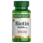 Nature’s Bounty Biotin – Hair, Skin & Nails Support, 10,000mcg, 120 Softgels
