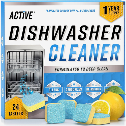 Dishwasher Cleaner & Deodorizer Tablets – 24-Pack Deep Cleaning Pods