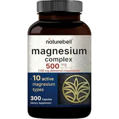 NatureBell Magnesium Complex 10-in-1, 500 mg Per Serving, 300 Capsules