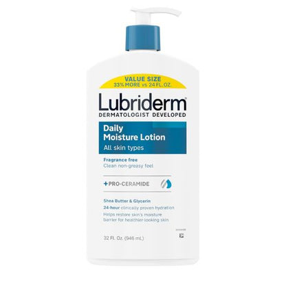 Lubriderm Daily Moisture Body Lotion + Pro-Ceramide, 32 fl. Oz, Value Size