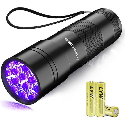 Vansky UV Blacklight Flashlight – 12 LED Pet Urine & Stain Detector