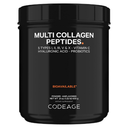 Codeage Collagen Peptides – Probiotics & Vitamin C, Unflavored, 21oz