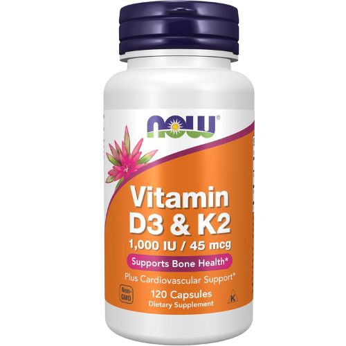 NOW Supplements, Vitamin D-3 & K-2, 1,000 IU/45 mcg,Plus
