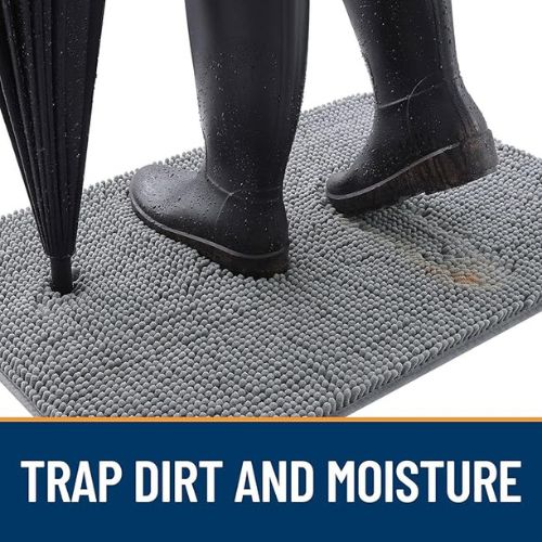OLANLY Dog Door Mat – 30×20", Absorbent & Non-Slip (Grey)