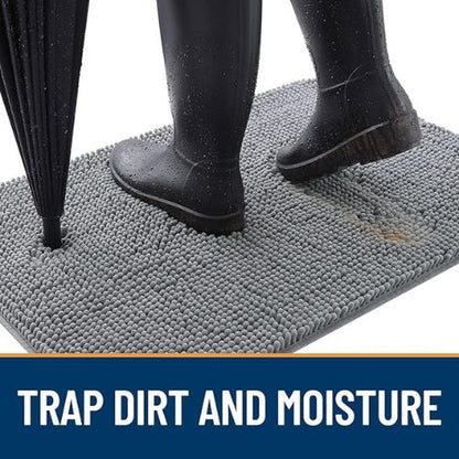 OLANLY Dog Door Mat – 30×20", Absorbent & Non-Slip (Grey)