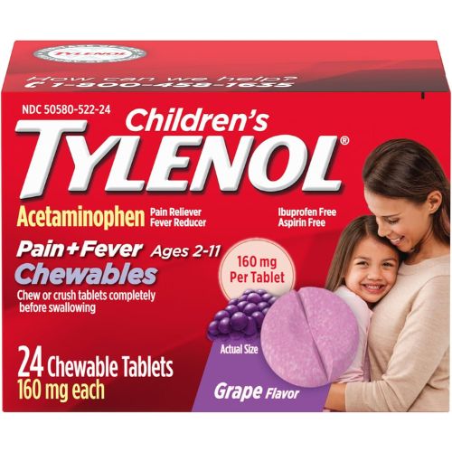 Children's Tylenol Chewables, 160 mg Acetaminophen, Grape, 24 ct