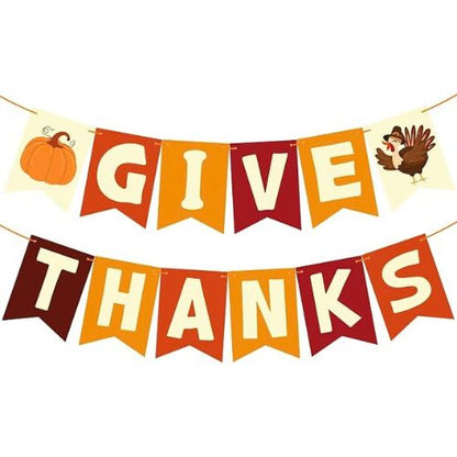 Thanksgiving Decorations - GIVE THANKS Banner