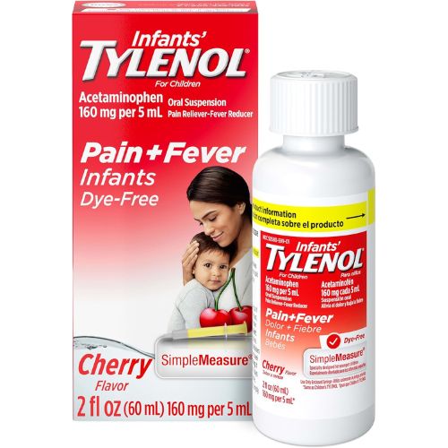 Infants' Tylenol Acetaminophen Oral Suspension, Dye-Free, Cherry, 2 fl. oz