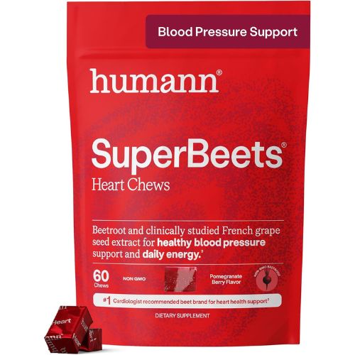 humanN SuperBeets Chews – Blood Pressure & Circulation Support, Non-GMO, 60ct