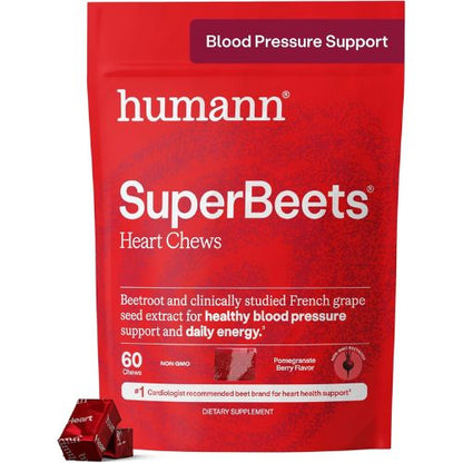 humanN SuperBeets Chews – Blood Pressure & Circulation Support, Non-GMO, 60ct