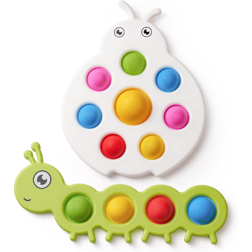 LiKee Baby Sensory Fidget Poppers 2 Pack Montessori Busy Board