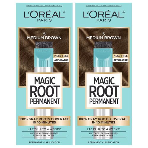 L'Oreal Paris Magic Root Permanent Hair Color Kit 5 Medium Brown (2 Count)