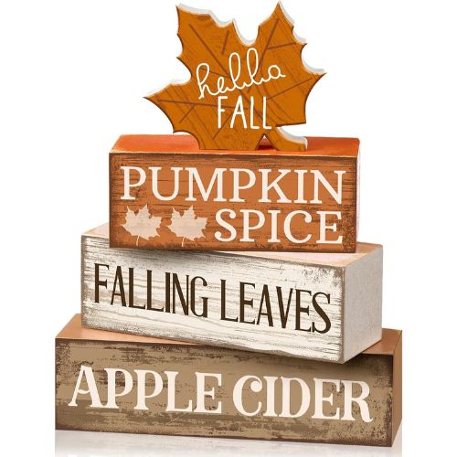 4 Pcs Fall Decor Wooden Maple Leaf Decoration