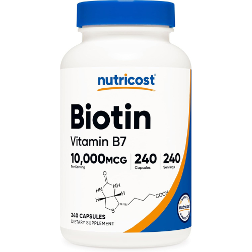 Nutricost Biotin (Vitamin B7) 10,000mcg (10mg), 240 Capsules, Quick Release