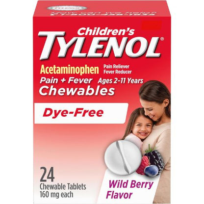 Children's Tylenol Dye-Free Chewables, 160 mg Acetaminophen, 24 ct
