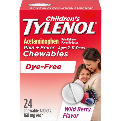 Children's Tylenol Dye-Free Chewables, 160 mg Acetaminophen, 24 ct