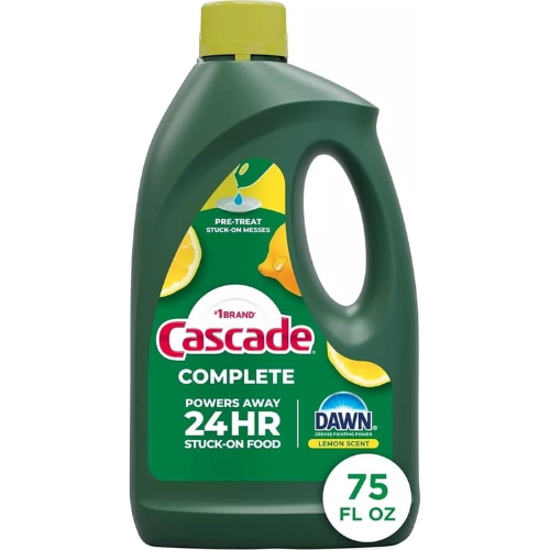 Cascade Complete Dishwasher Detergent Liquid Gel, Dish Detergent, Dishwasher Soap, Citrus, 75oz