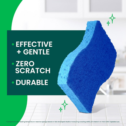 Scotch-Brite Zero Scratch Scrub Sponge – 6-Pack, Safe for Nonstick