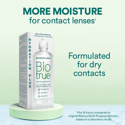 BioTrue Hydration Plus Multi-Purpose Contact Lens Solution & Case, 10 oz