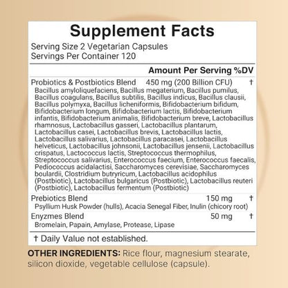 NatureBell Probiotics 200 Billion CFU Per Serving, 40 Strains, 240 Capsules