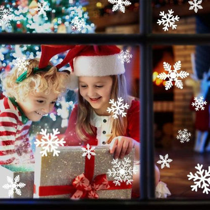 LUDILO 135Pcs Christmas Decorations Window Clings Snowflakes Window Decals