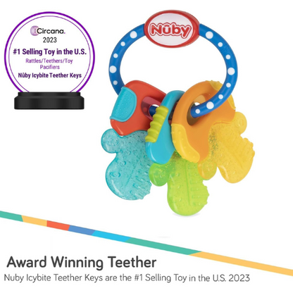 Nuby Blue Ice Gel Teether Keys – Silicone Baby Teething Toy