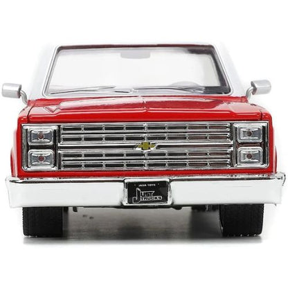 Trucks 1:2Just 4 1985 Chevy C10 Die-Cast Truck w/Tire Rack – Red/White