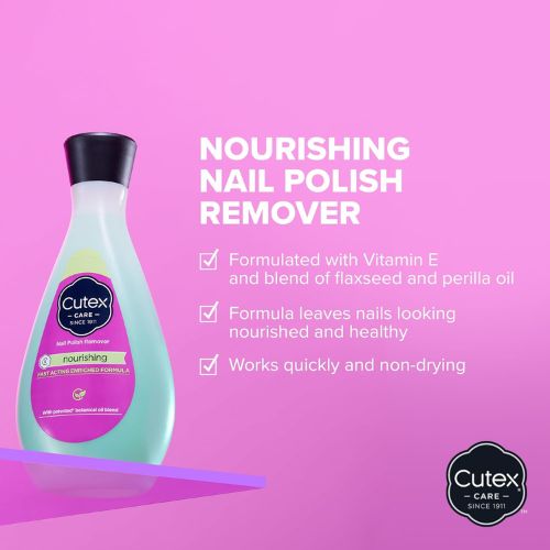 Cutex Nourishing Nail Polish Remover, 6.76 Fl Oz, (Pack of 1)
