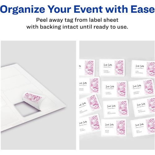 Avery® Flexible Printable Name Tags, 2-1/3" x 3-3/8", Matte White