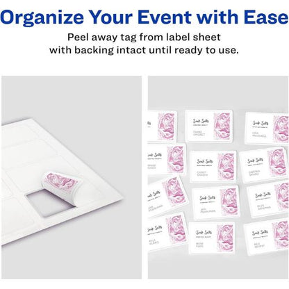 Avery® Flexible Printable Name Tags, 2-1/3" x 3-3/8", Matte White