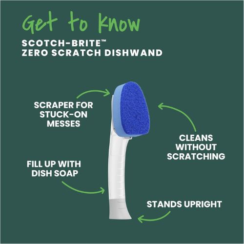 Scotch-Brite Non-Scratch Dishwand Kit, 1 Wand & 7 Refill Pads