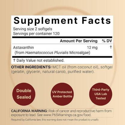 NatureBell Maximum Strength Astaxanthin 12mg