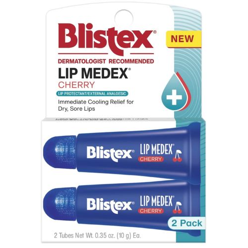 Blistex Cherry Lip Medex Medicated Lip Balm, 0.35 oz, 2 Count