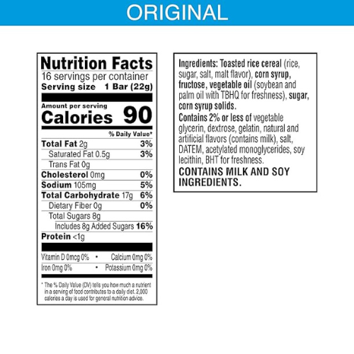 Rice Krispies Treats Original – 16 Bars (12.4 oz Box)