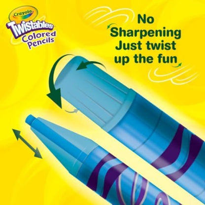 Crayola Twistables Colored Pencil Set (50ct), Cool Back to School Supplies for Kids