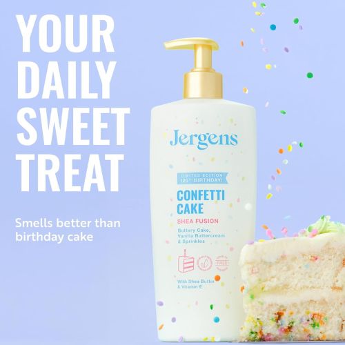Jergens Shea Fusion Confetti Cake Body Lotion, Shea Butter, 14 fl oz